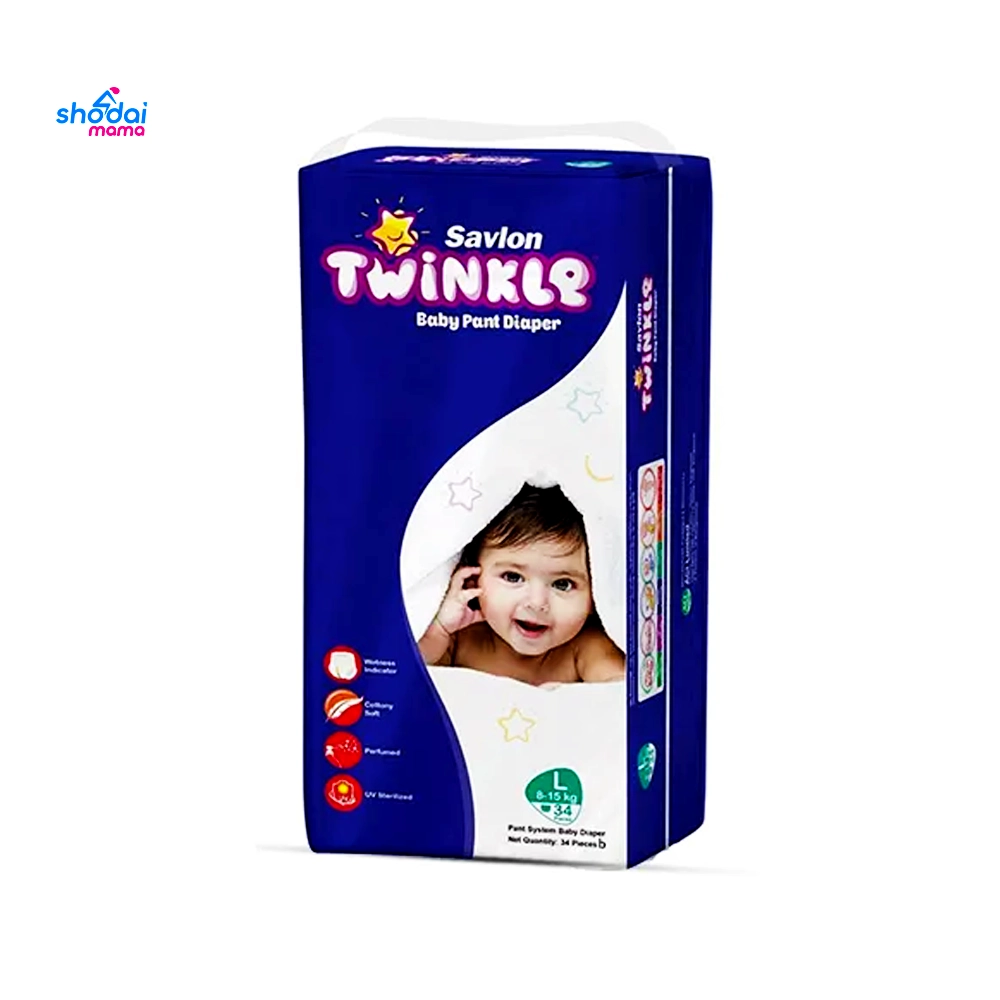 Savlon Twinkle Baby Pants Diaper (8-15Kg) - L 34pcs